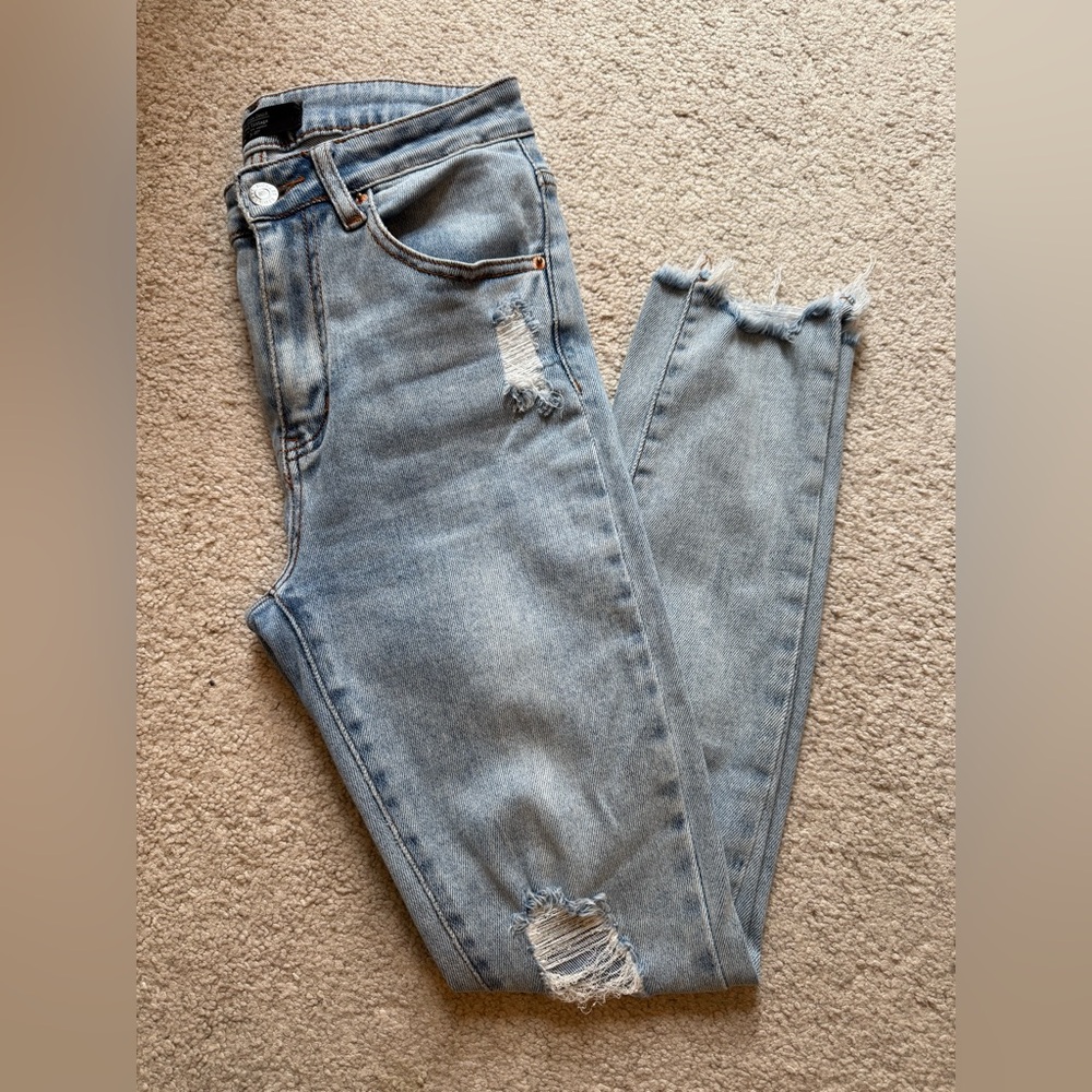 Monkey Ride Distressed Skinny Jeans